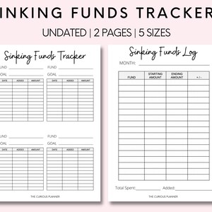 Sinking Funds Tracker Printable | Monthly sinking funds tracker, monthly budget planner printable, savings tracker, savings printable