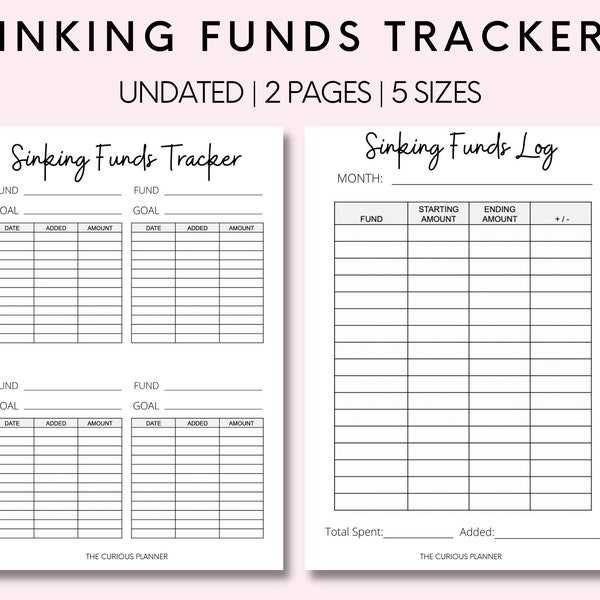 Sinking Funds Tracker Printable | Monthly sinking funds tracker, monthly budget planner printable, savings tracker, savings printable
