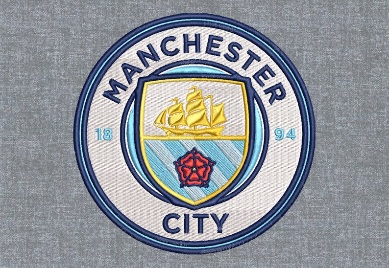 Manchester City logo Machine embroidery design pattern 2 sizes Etsy
