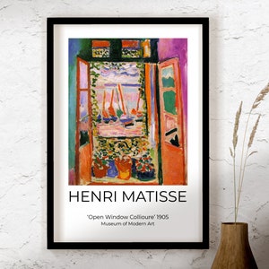 Henri Matisse Exhibition Poster, Open Window Collioure, Matisse Wall Art, Printable Matisse, Window Collioure, Museum Poster