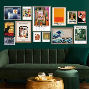 Eclectic Wall Art Set, Eclectic Gallery Wall, Famous Paintings, Boho Wall Art, Wall Art Bundle, Picasso, Frida, Klee, Matisse, Poster Bundle
