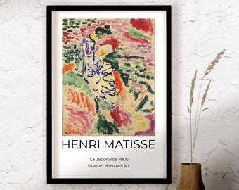 Henri Matisse Utställningsaffisch, Collioure Summer, La Japonaise Woman Beside the Water, Henri Matisse utskrivbar väggkonst