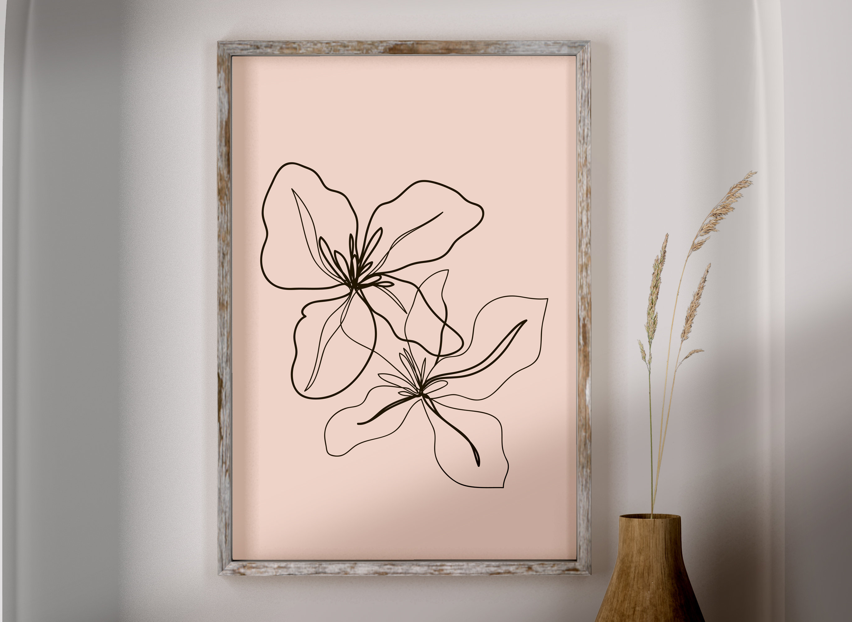 Printable Flowers Wall Art Modern Art Print Neutral | Etsy