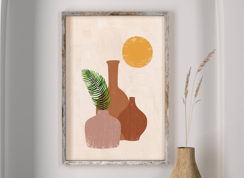 Pottery Wall Art Print Minimalist Plant Art Tropical Art - Etsy