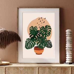 Monstera Printable Wall Art, Monstera Leaf, Plant Prints, House Plants Poster, Leaf print, tropical leaf print, Monstera Plant Print