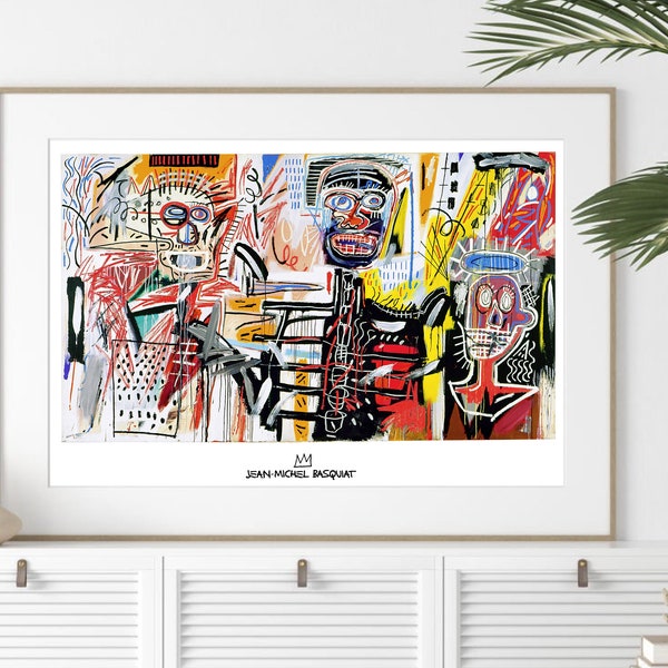 Basquiat Philistins, Basquiat Printable, Basquiat Wall Art, Basquiat Art Print, Basquiat Big Print, Pop Art mural, Mur de galerie éclectique