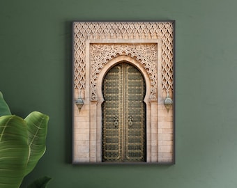 Moroccan Door Wall Art, Printable Door Photography, Moroccan Art Print, Boho Wall Art, Green Wall, Oriental Wall Art, Eclectic Gallery Wall