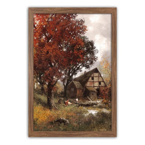 Fall Landscape Painting Set of 3 Vintage Autumn Art Prints - Etsy
