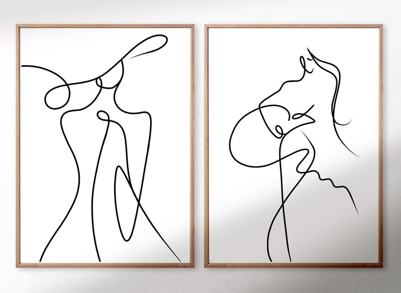 Line Art Woman Body Abstract Woman Body Line Female Body Etsy