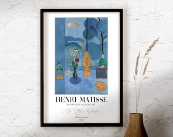 Henri Matisse Poster, Finestra blu Matisse stampabile, Dipinti murali, Dipinti famosi, Matisse Art Print, Matisse Download, Stampabile
