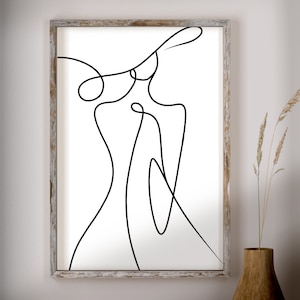 Line Art Woman Body, Abstract Woman Body Line, Female body line drawing, Simple Line Art, Female Body, Line Art Poster, Woman Poster