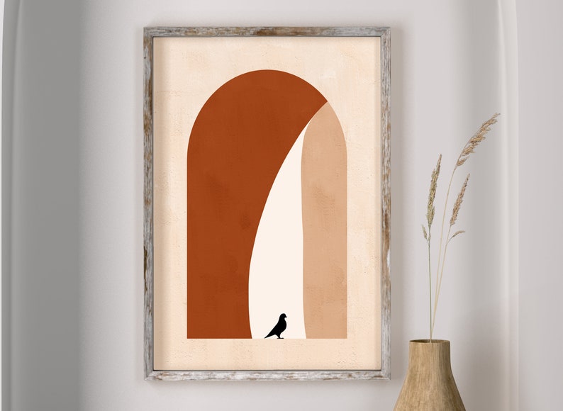 Minimalist Living room Poster Neutral Colors Wall Art Printable Wall Decor Art Print Mid Century Modern Printable Art Arch and Dove