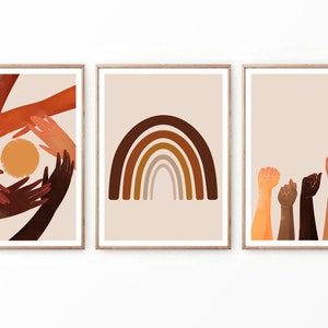 Diversity Wall Art Set, Racial Equality, Anti racist, Inclusion Poster, Printable wall art, Black Lives Matter, Political Art, Humanist art