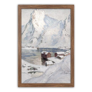 Winter Landscape Oil Painting, Norway Winter, Arctic Spring, Vintage Snow Painting, Vintage Winter, Snow Landscape, Snow Storm