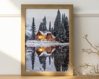 雪の風景アート、冬の写真の壁アート、クリスマスの壁飾り、冬の写真、雪に覆われたプリント、冬の壁飾り、冬のアート