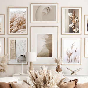 Ensemble d'art mural beige, mur de la galerie beige, décoration murale beige, esthétique beige, décor neutre, lot, collage esthétique beige, art photo neutre