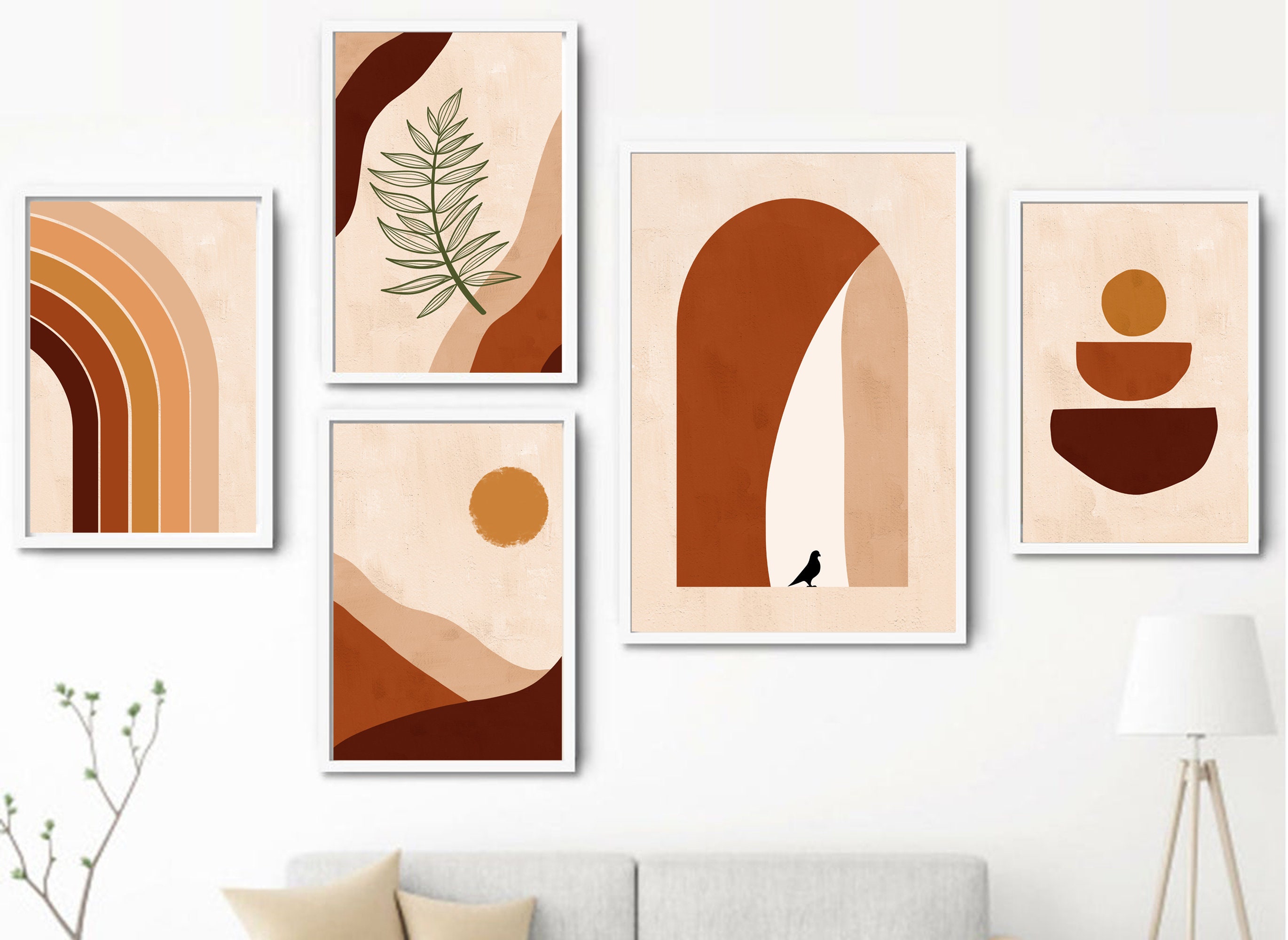 Minimalist boho art Abstract boho art Simple abstract art Nordic wall ...