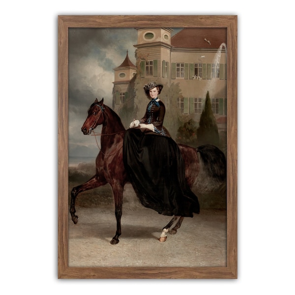 Victorian Painting, Printable Decor, Vintage Decor, equine art print, Horse Wall Decor, Antique Victorian Decor, Equestrian Horse Portrait