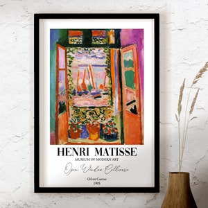 Henri Matisse Exhibition Poster, Open Window Collioure, Matisse Wall Art, Printable Matisse, Window Collioure, Museum Poster