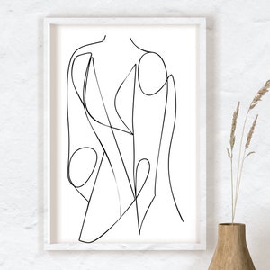 Line Art Wall Printable, Line Art Woman Body Poster, Line Art Fashion ...