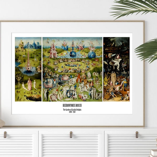 The Garden of Earthly Delights, Hieronymus Bosch, The Garden of Earthly Delights Download, Wall Art Print, Famous Painters, Bosch wall art