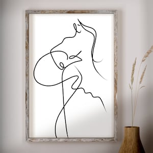 Line Art Woman Body, Abstract Woman Body Line, Minimalist Woman Line Drawing, Simple Line Art, Female Body, Line Art Poster, Woman Poster