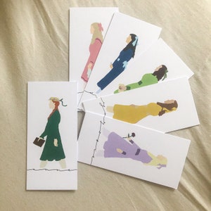 Anne with an E girls characters bookmarks eco printed recycled paper Anne of Green Gables art prints