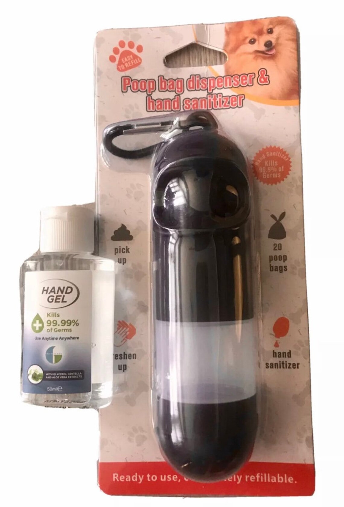 Dog Poop bag dispenser and hand sanitizer Etsy