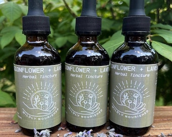 Mélange d'extraits de plantes médicinales biologiques de passiflore et de lavande - Calme naturel, fraîcheur et relaxation