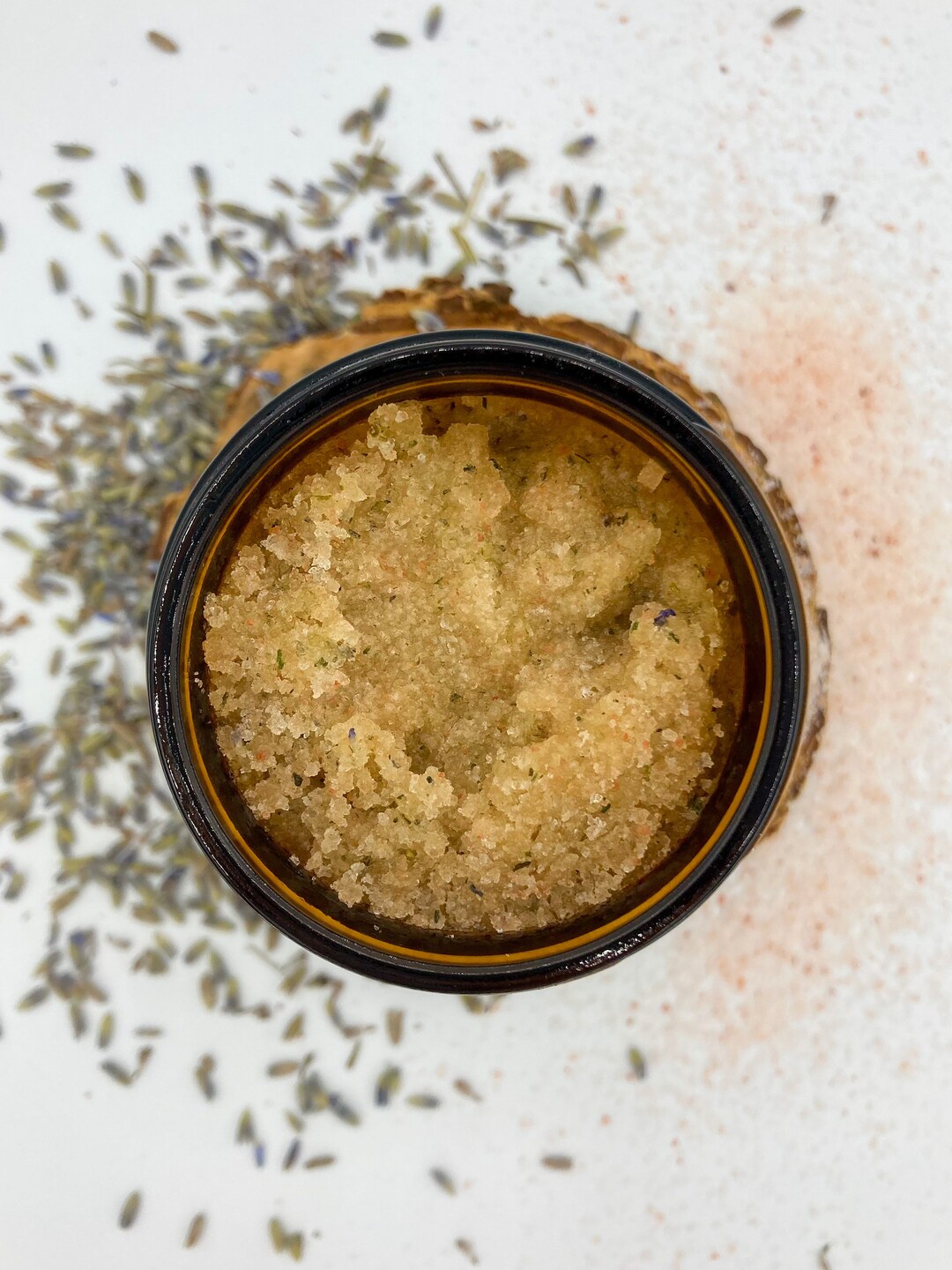 Lavender Yarrow Pink Himalayan Salt Scrub Herbal Skincare Exfoliant - Etsy