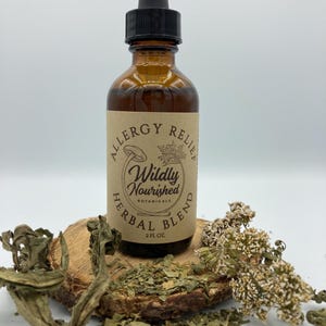 Allergy Blend Herbal Tincture Extract Nettles Goldenrod Yarrow Dandelion Wild & Organic