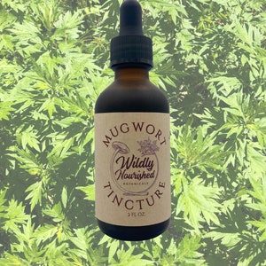 Mugwort Croneswort Artemisia Vulgaris Tincture Herbal Extract Wild Harvest made w/ grain alcohol + reverse osmosis water