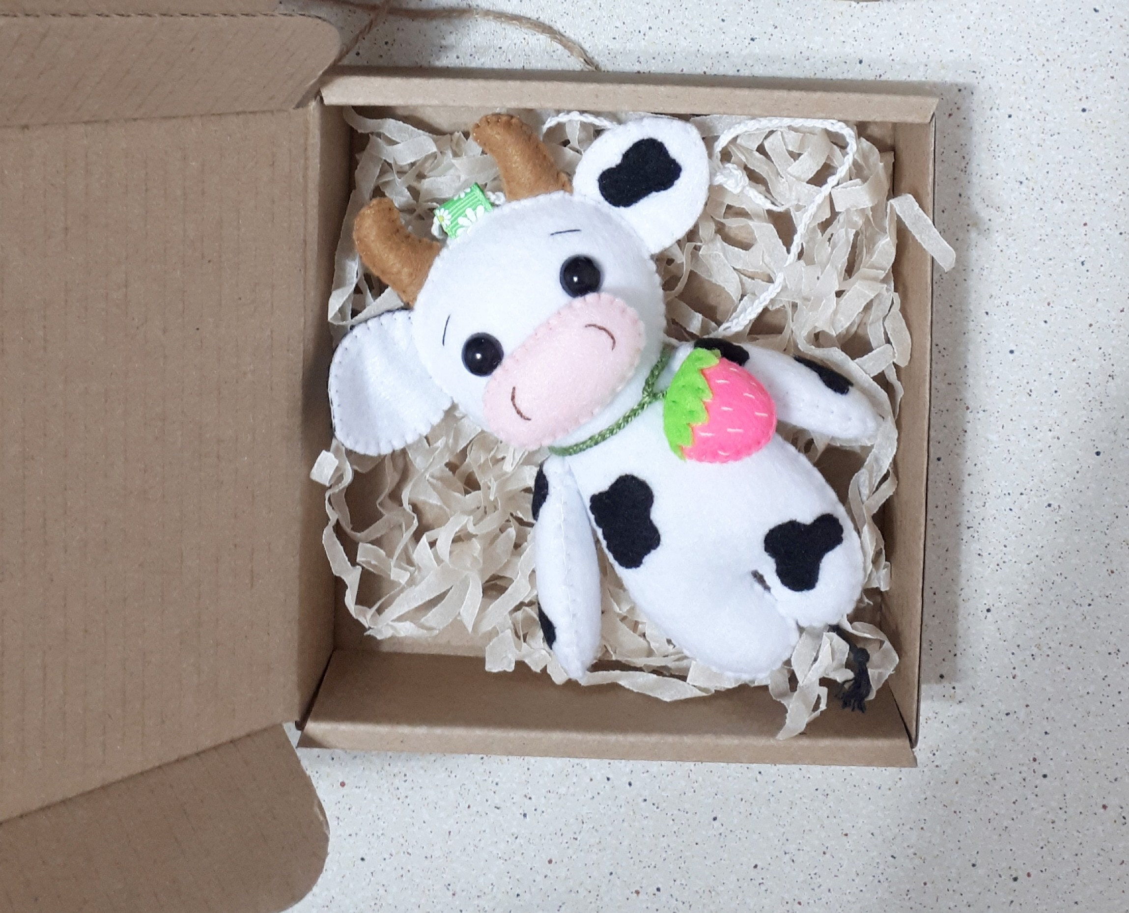 Strawberry cow print gifts ornament Cute car mirror hanging Etsy