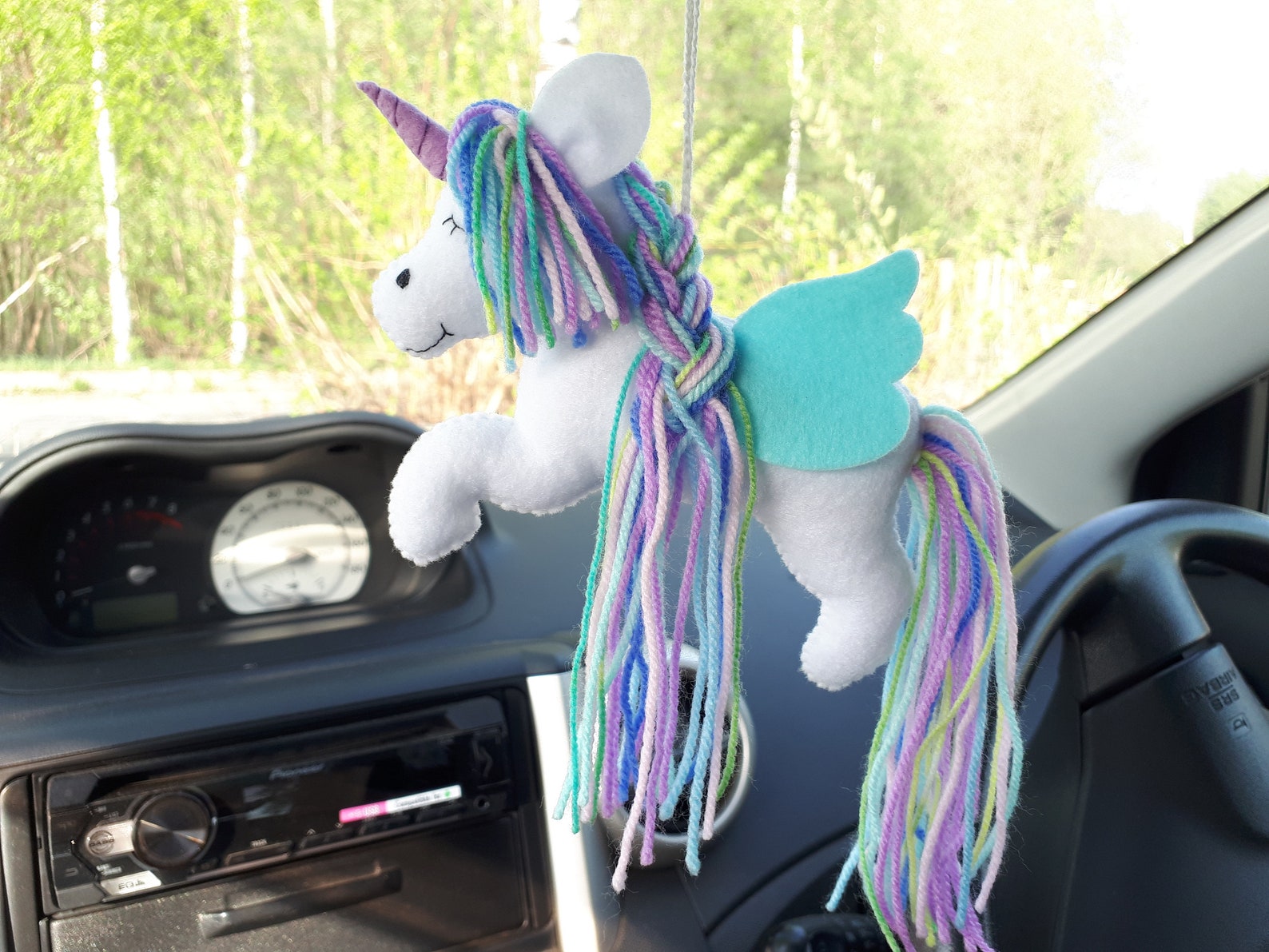 Rainbow unicorn car hanging accessories for women and teens Etsy