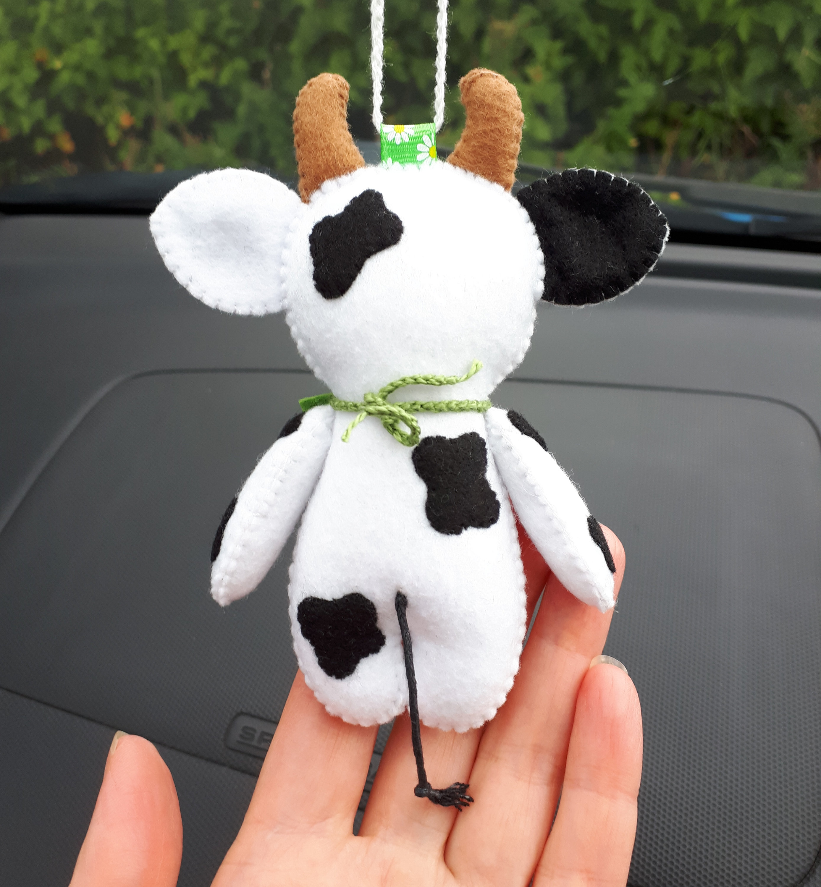 Strawberry cow print gifts ornament Cute car mirror hanging Etsy