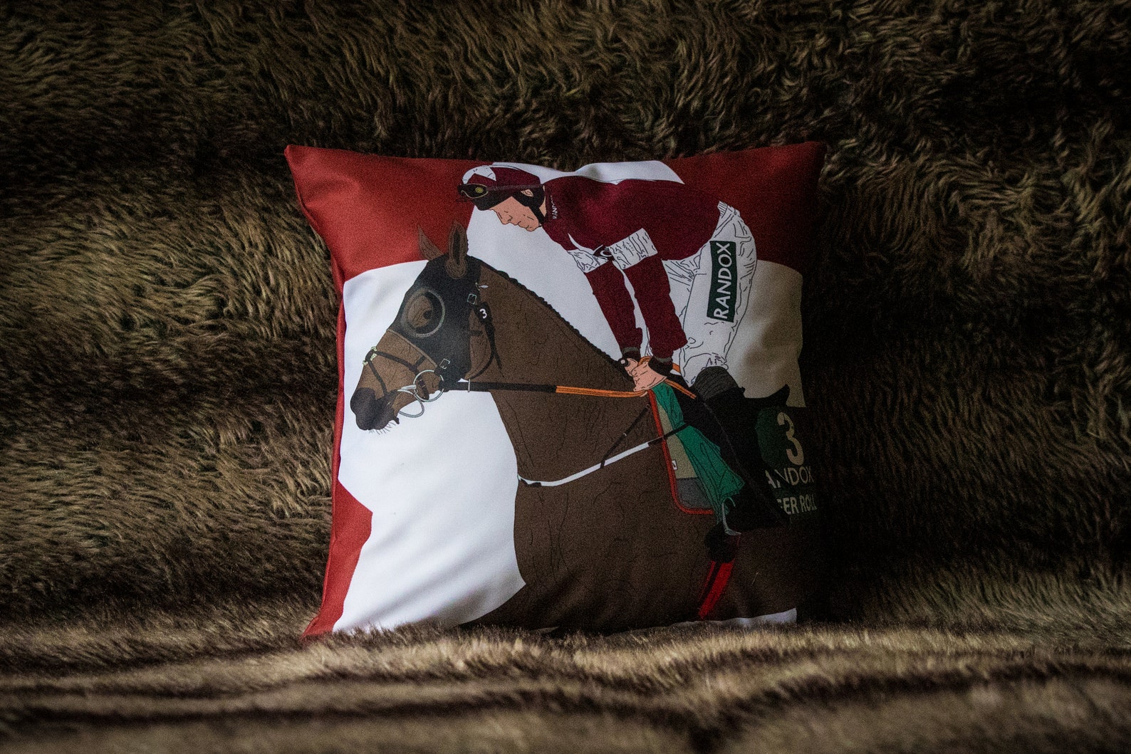 Custom Horse Racing Cushion Etsy