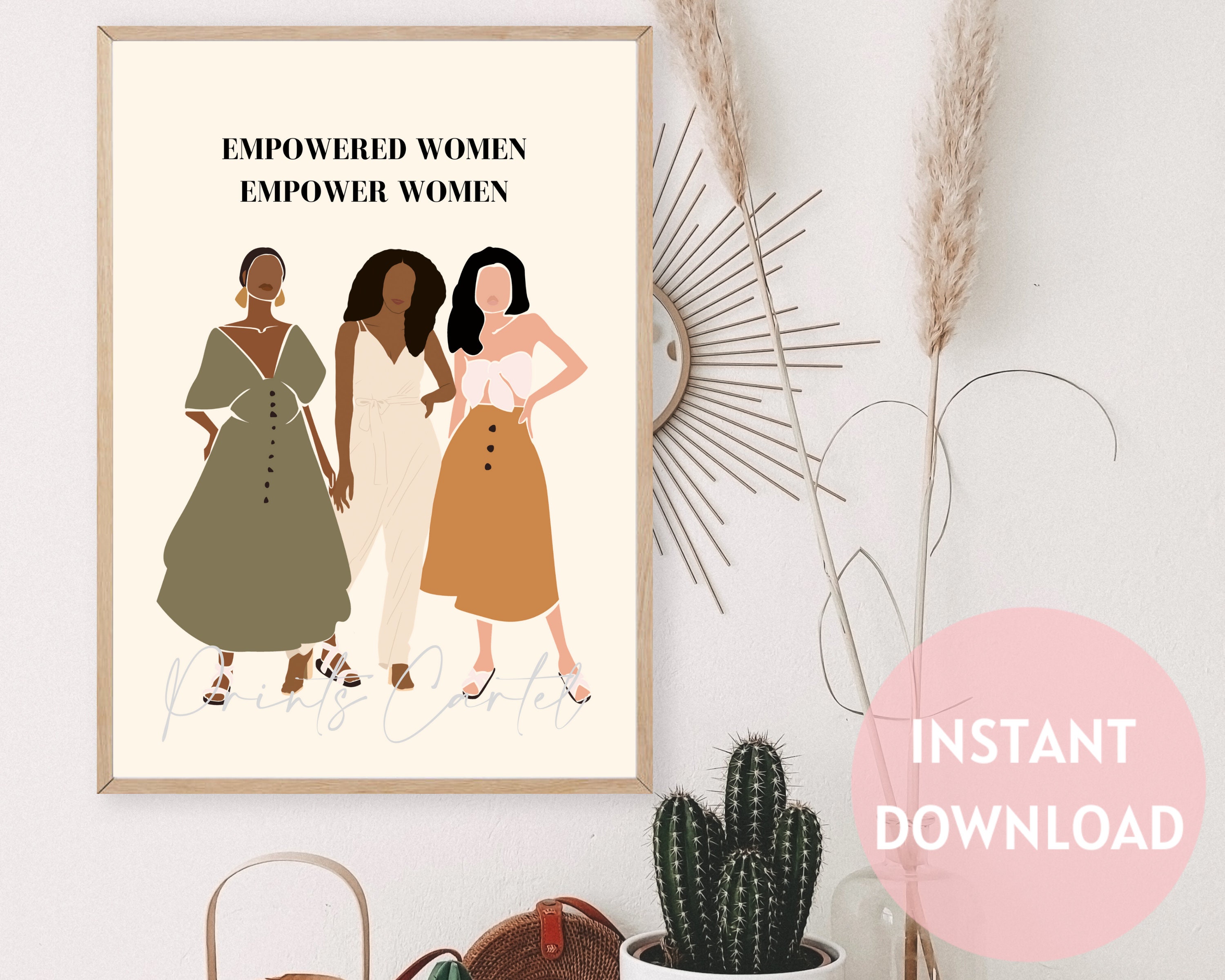 Empowered woman art print abstract women lgtbq art modern Etsy