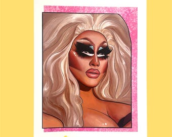 Impresión de arte de retrato de Trixie Mattel (A4, A5)
