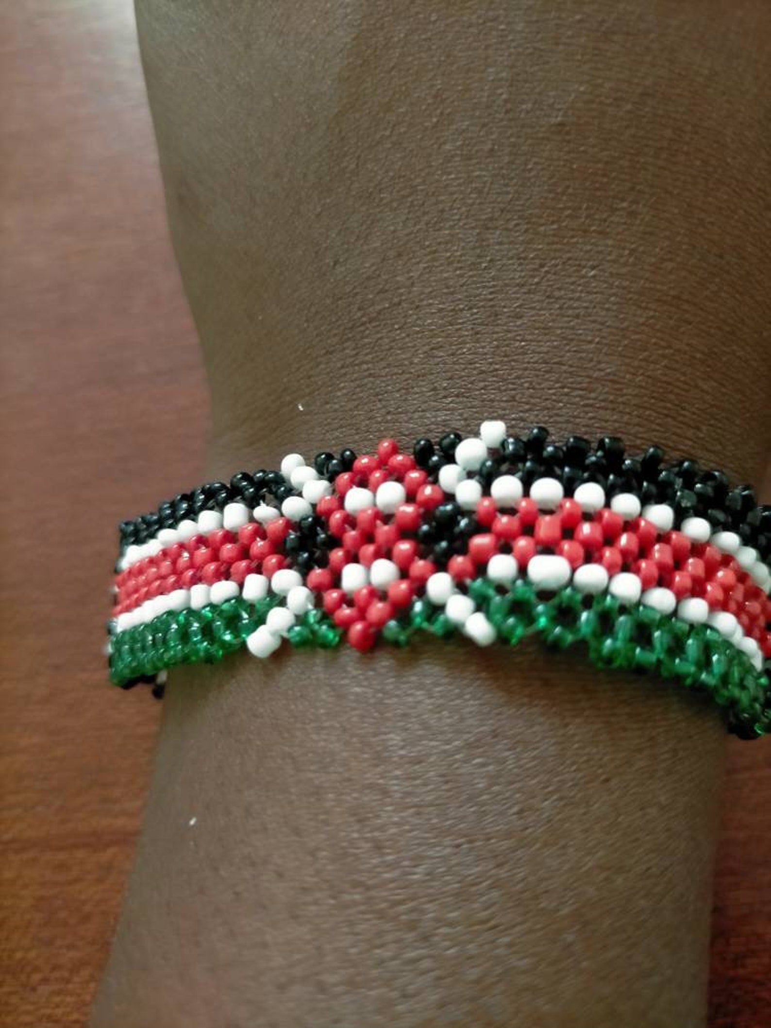 Kenyan Flag Bracelets Kenyan Colors Maasai Beaded Bracelet Etsy
