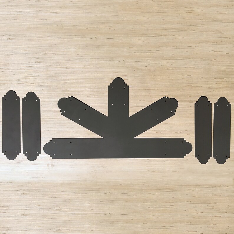 Five piece timber truss metal plate bracket set Etsy