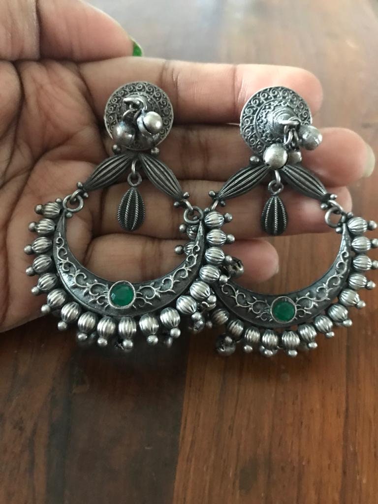 Trendy Oxidized handmade peacock jhumki earring Indian Jewelry Unique Earrings for Women Indian Jewellery Bollywood Jewelry
