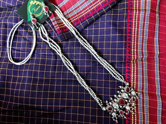 Oxide jewellery on khan saree outlet