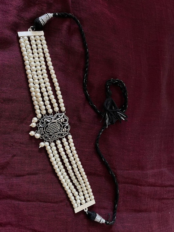 Oxidized Handmade Intricate Moti Necklace Indian Jewelry Bollywood