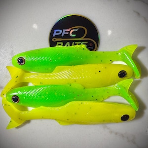 4.1 Inch PreyBait green and yellow Fishing Bait