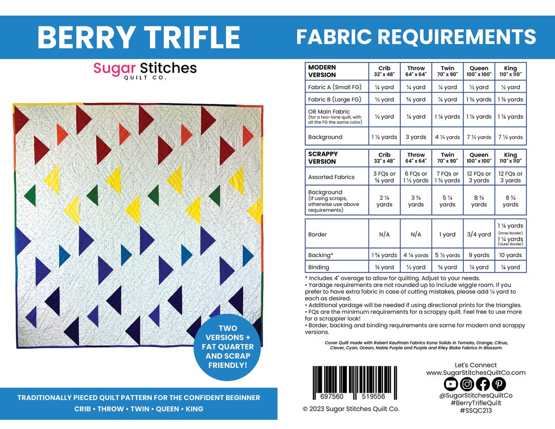 Berry Trifle Quilt Pattern Paper Pattern Beginner Pattern Etsy