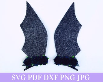 Bat Wings Hair Clips SVG - Halloween Hair Clip SVG, PDF - Digital Template - Hair Clip Template - Cricut cut file - Silhouette cut file