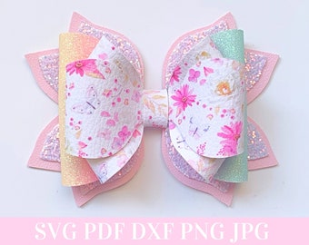 Hair Bow Template SVG - Hair Bow SVG, PDF - Digital Template - Hair Bow Template - Cricut cut file - Silhouette cut file - Bow # 120