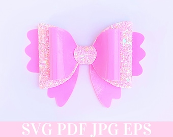 Trendy Hair Bow Template SVG - Hair Bow SVG, PDF - Digital Template - Hair Bow Template - Cricut cut file - Silhouette cut file - Bow # 6