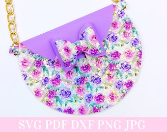 Toddler Purse SVG - Toddler Handbag - Bag With Bow SVG - Faux Leather Pouch SVG - Girls Purse Template - Digital Template - Cricut cut file