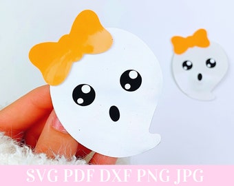 Schattig Ghost Hair Clip SVG sjabloon - Halloween Snap Clip SVG, PDF - digitale sjabloon - Snap Clip - Cricut gesneden bestand - silhouet gesneden bestand
